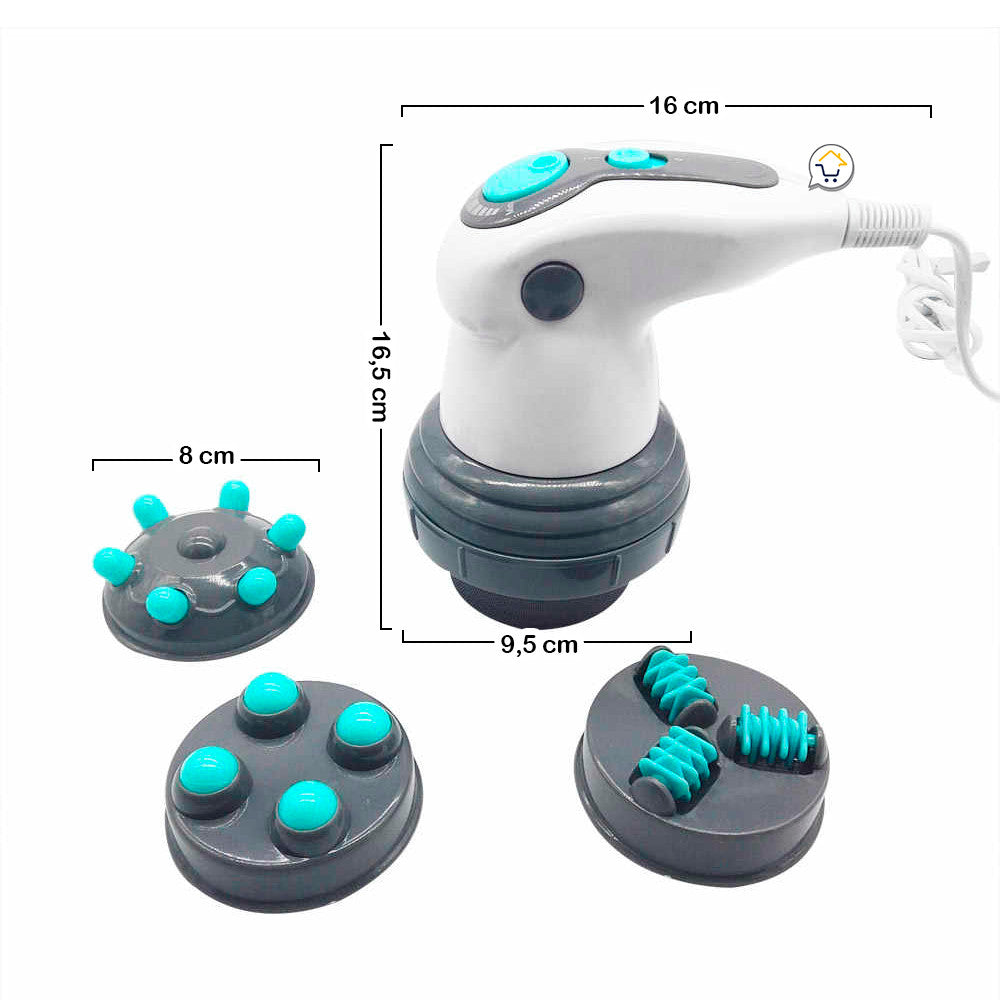 Masajeador Corporal 4 Cabezas M240 – Masaje Eléctrico Portátil para Espalda, Cuello y Piernas