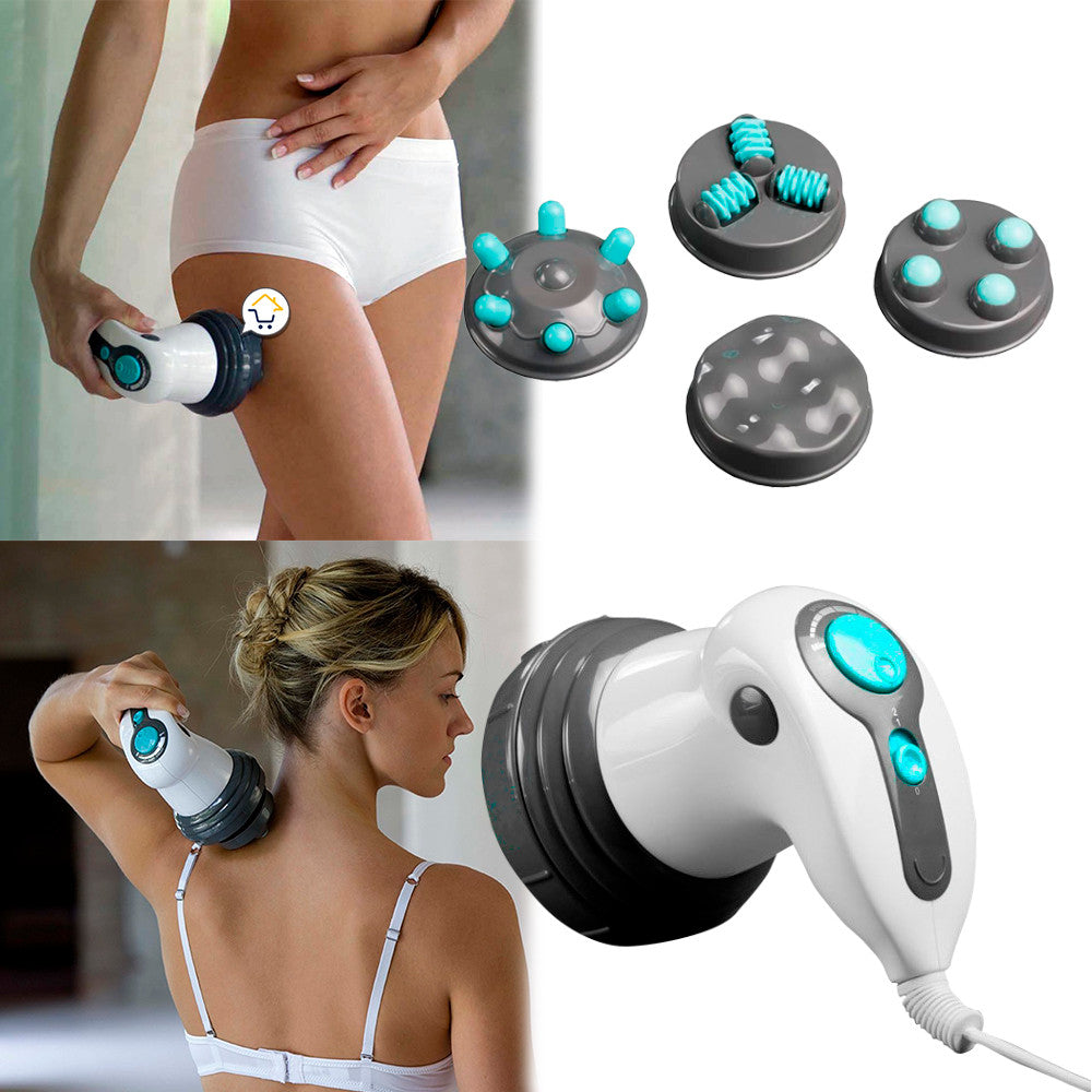 Masajeador Corporal 4 Cabezas M240 – Masaje Eléctrico Portátil para Espalda, Cuello y Piernas