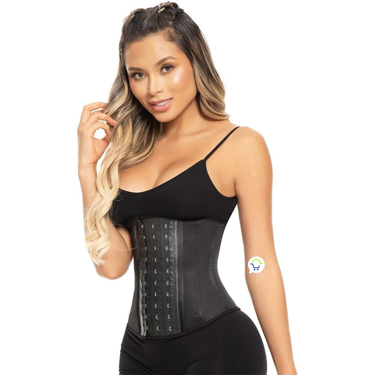 Faja Cinturilla de Látex con Broches Modelo 023 – Moldeadora Reductora de Cintura, Soporte Lumbar y Control Abdominal