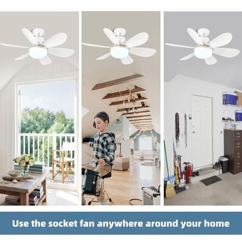 Bombillo Ventilador con Control Remoto y Aspas B – Luz LED + Ventilación 2 en 1