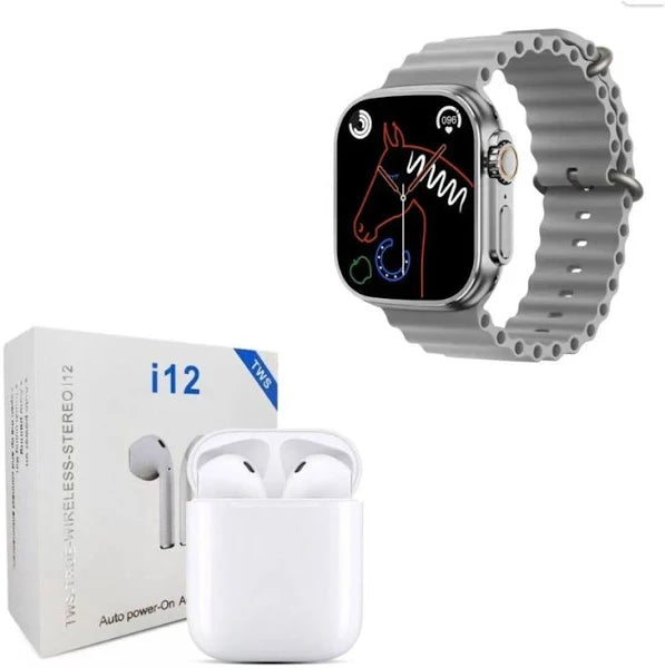Combo AirPods Series 3 + Smartwatch T800 Ultra – Audio Estéreo HD, Conexión Bluetooth 5.3, Monitoreo Deportivo y Notificaciones Inteligentes