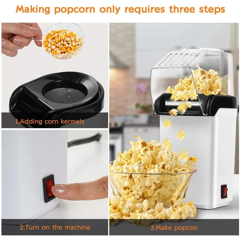 Crispetera Eléctrica sin Aceite | Máquina de Palomitas de Maíz Saludable Hogar Cocina