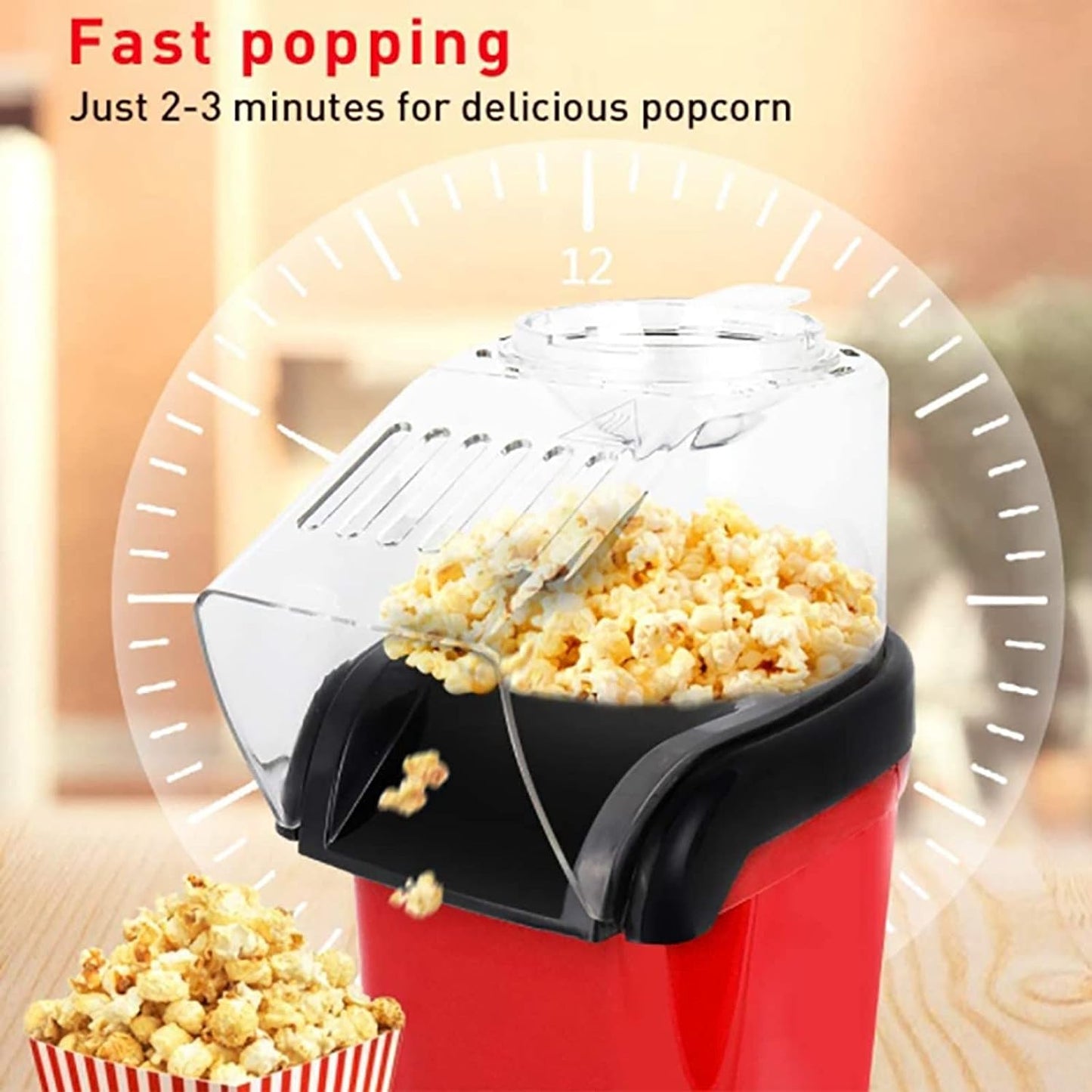 Crispetera Eléctrica sin Aceite | Máquina de Palomitas de Maíz Saludable Hogar Cocina