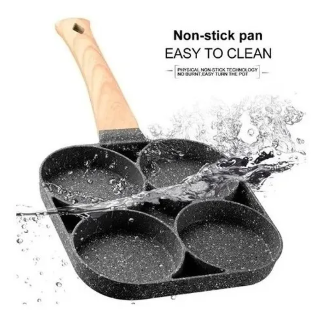 Sartén Multifuncional 4 Puestos Antiadherente | Sartén Dividido Cocina Rápida y Saludable
