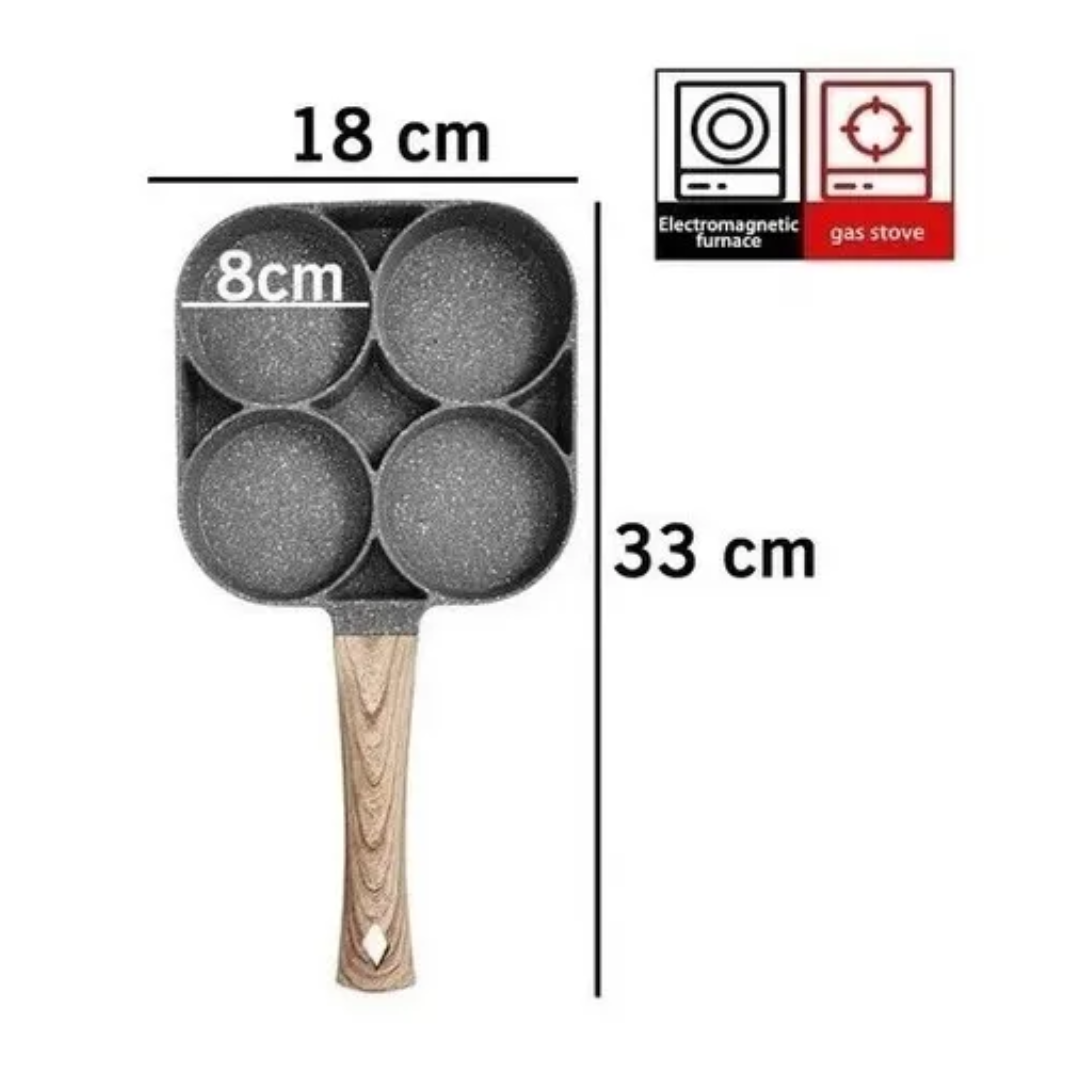 Sartén Multifuncional 4 Puestos Antiadherente | Sartén Dividido Cocina Rápida y Saludable