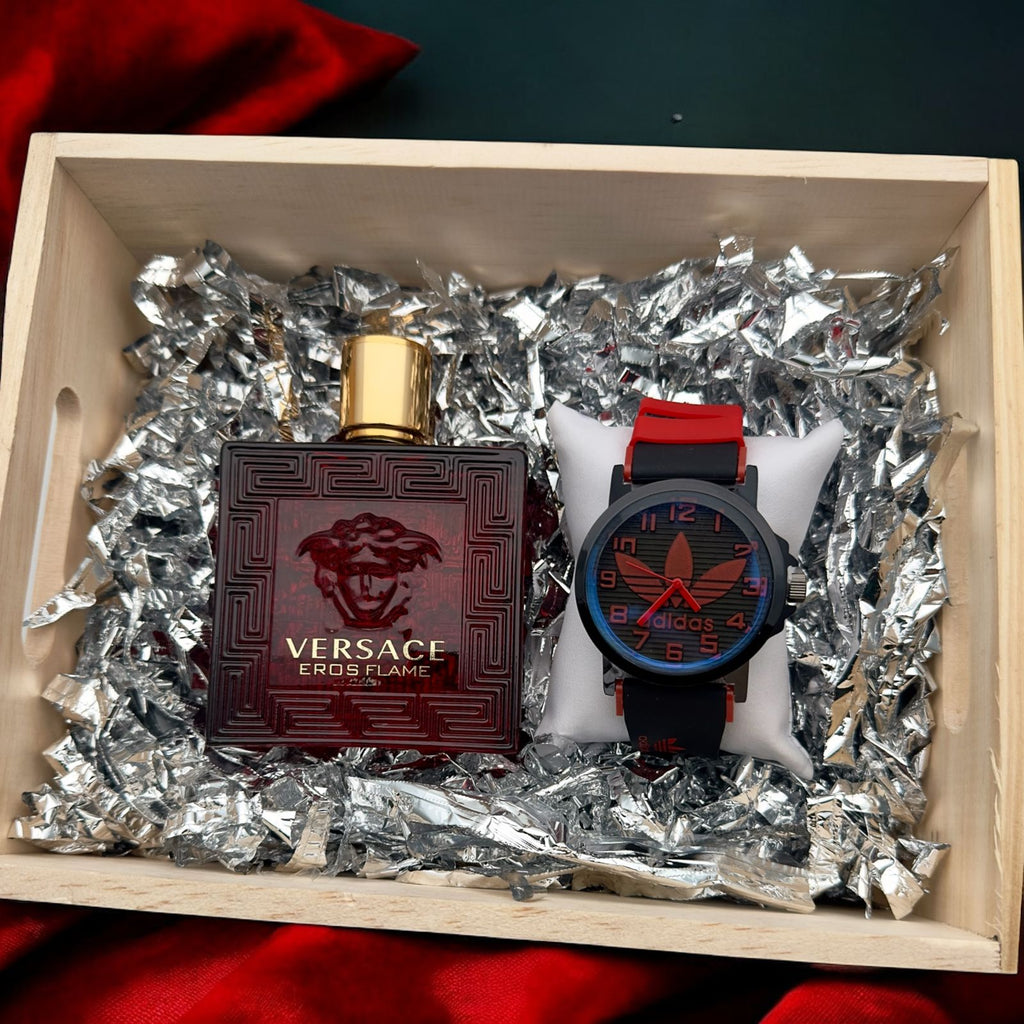 Combo Adidas Reloj + Perfume en Caja – Set Original para Hombre 3 Piezas