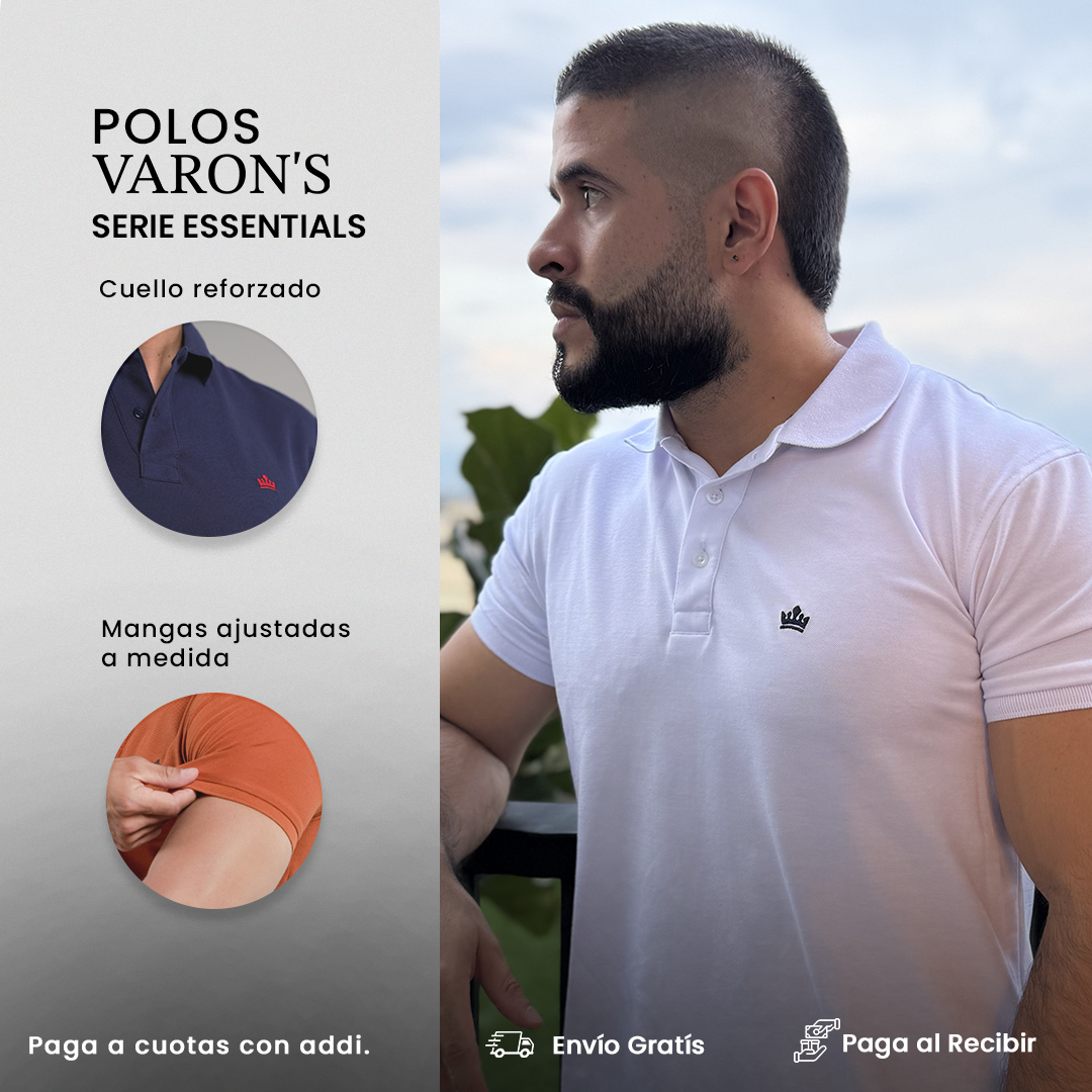 Camiseta Tipo Polo Hombre Essentials | Ropa Casual Elegante Algodón Confortable