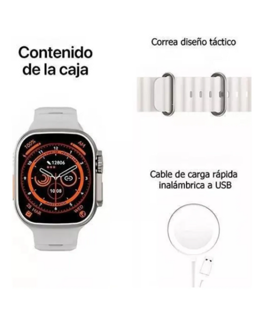 Reloj Inteligente T800 Ultra con 2 Correas Intercambiables – Monitor de Salud, Deportes y Conectividad Avanzada