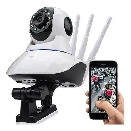 Cámara de Seguridad WiFi HD ONVIF con Tres Antenas – Alta Definición, Conexión Estable y Visión Remota